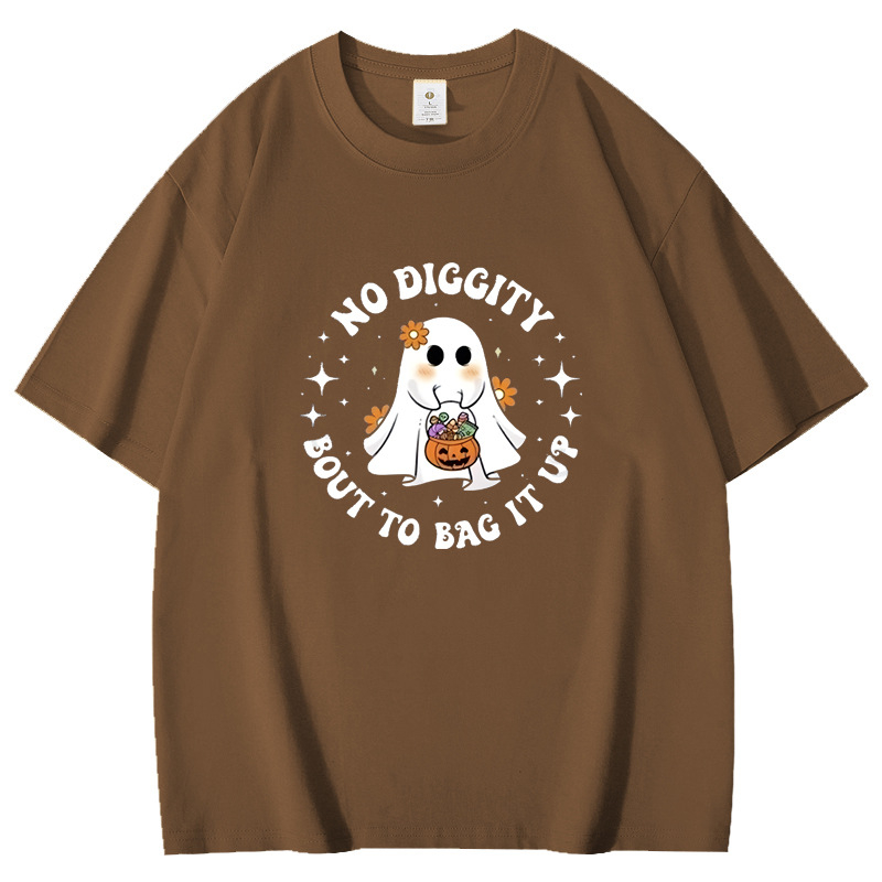 Pamut rövid ujjú póló kerek nyakkal, laza szabás, nyomtatás