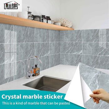 Fali- és padlólap matricák — Márvány mintázat, vízálló PVC, 4 darabos készlet (Nappali, Hálószoba, Dolgozószoba, Fürdőszoba)