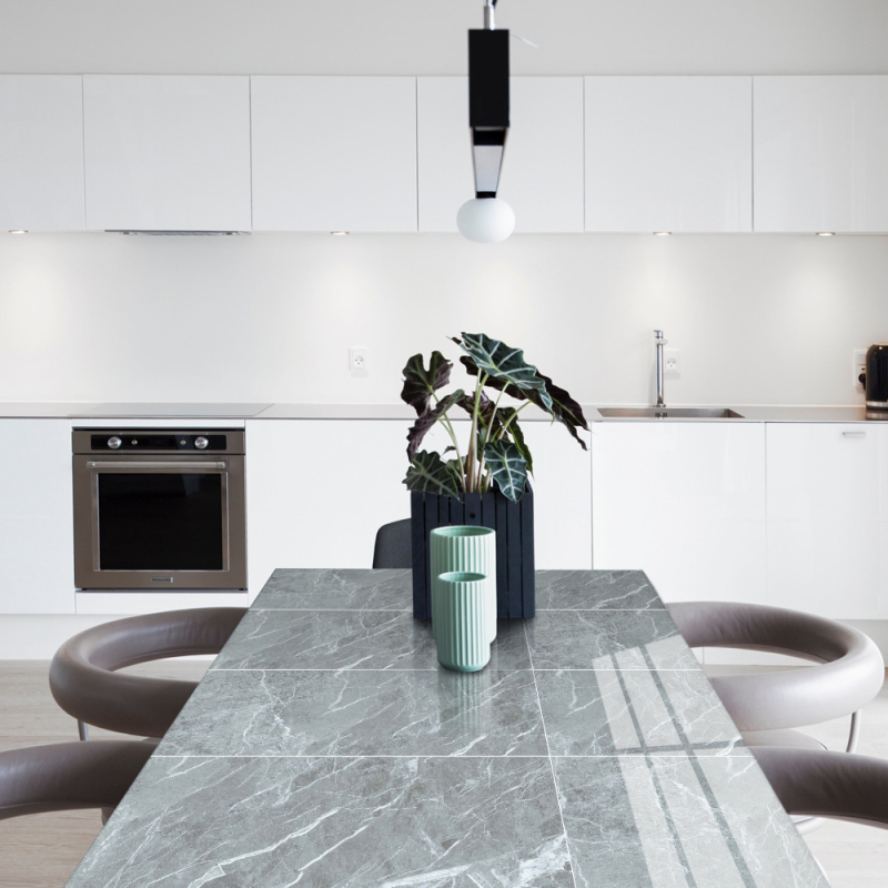 Fali- és padlólap matricák — Márvány mintázat, vízálló PVC, 4 darabos készlet (Nappali, Hálószoba, Dolgozószoba, Fürdőszoba)