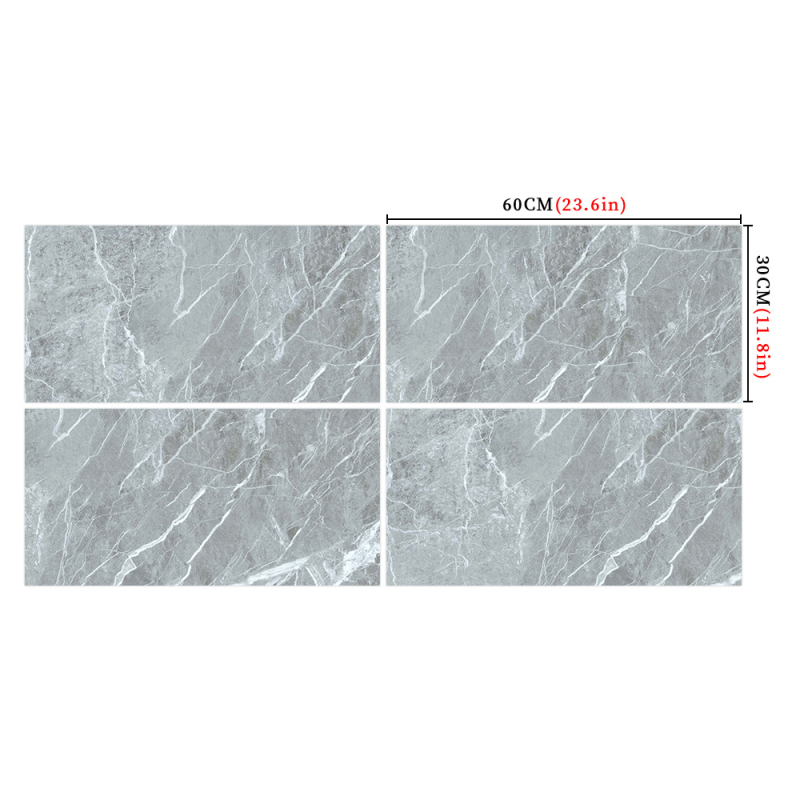 Fali- és padlólap matricák — Márvány mintázat, vízálló PVC, 4 darabos készlet (Nappali, Hálószoba, Dolgozószoba, Fürdőszoba)