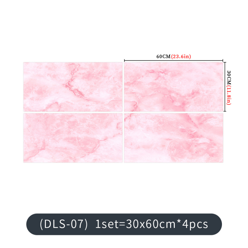 Fali- és padlólap matricák — Márvány mintázat, vízálló PVC, 4 darabos készlet (Nappali, Hálószoba, Dolgozószoba, Fürdőszoba)