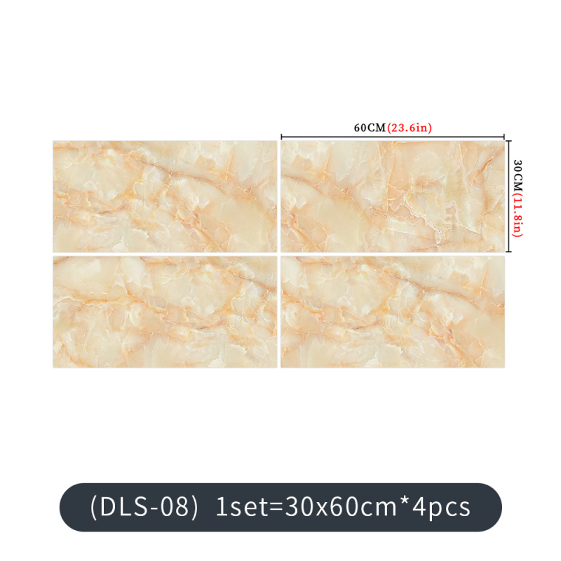 Fali- és padlólap matricák — Márvány mintázat, vízálló PVC, 4 darabos készlet (Nappali, Hálószoba, Dolgozószoba, Fürdőszoba)