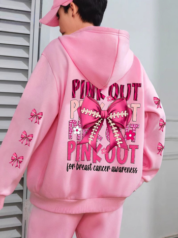 Худи пуловер от флийс с 3D принт, кръгло деколте, дълги ръкави, свободен силует