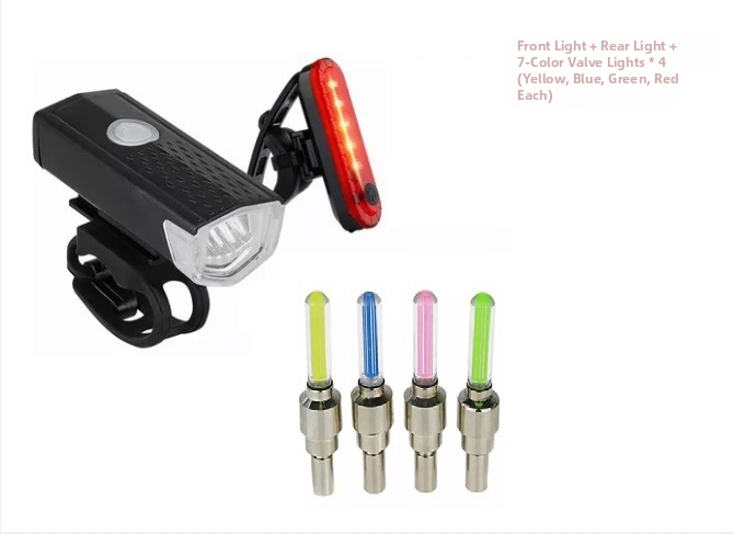 056 Dviračio gale šviesa – įkraunama, skirta kelių ir kalnų dviračiams, dėžutėje, super ryški