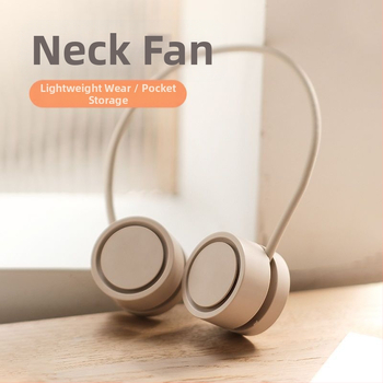 Ανεμιστήρας γύρω από τον λαιμό – αναδιπλόμενος φορητός ανεμιστήρας, ήσυχος (<36 dB), 3 ταχύτητες, αποσπώμενη μπαταρία 300–500 mAh, ασύρματη φόρτιση