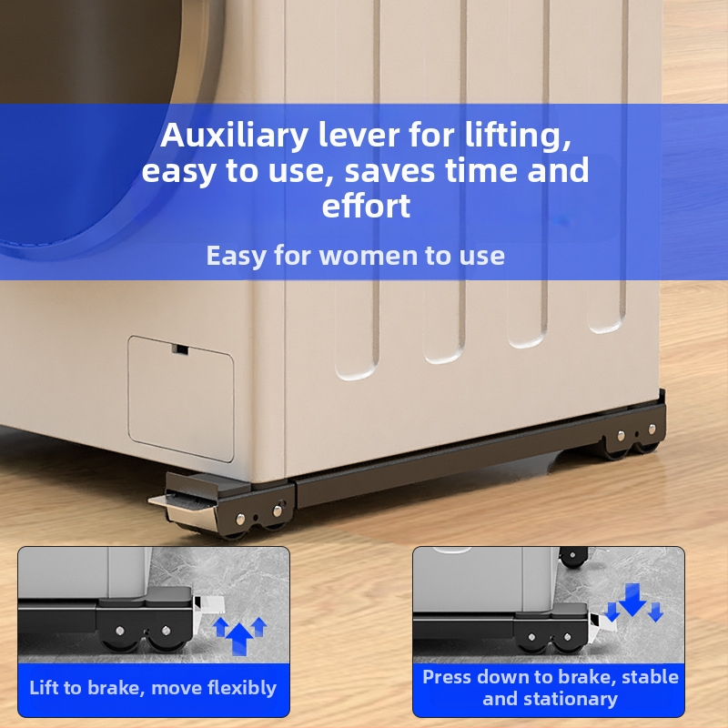 Метална база за пералня и хладилник с подвижни колела, регулируема