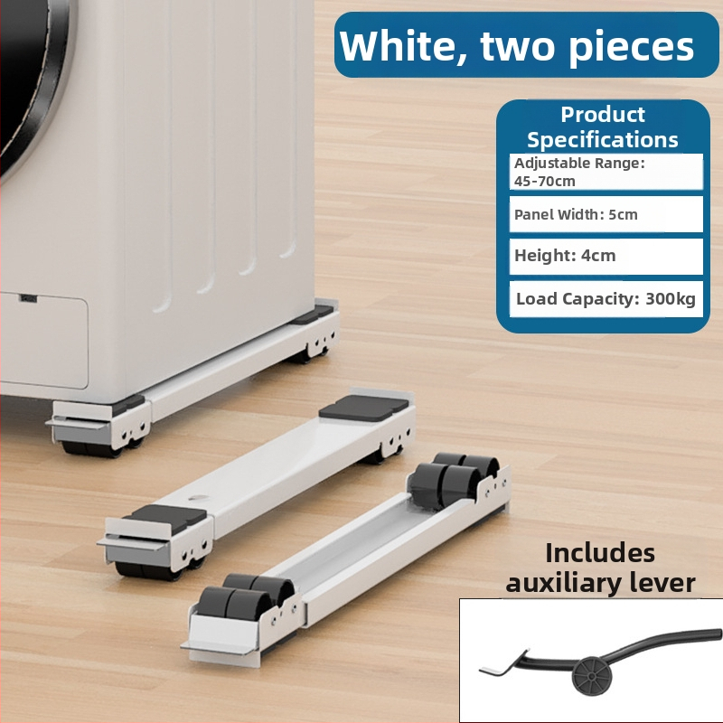 Geležinis pagrindas rėmas skalbimo mašinei ir šaldytuvui su judančiais ratukais, reguliuojamas