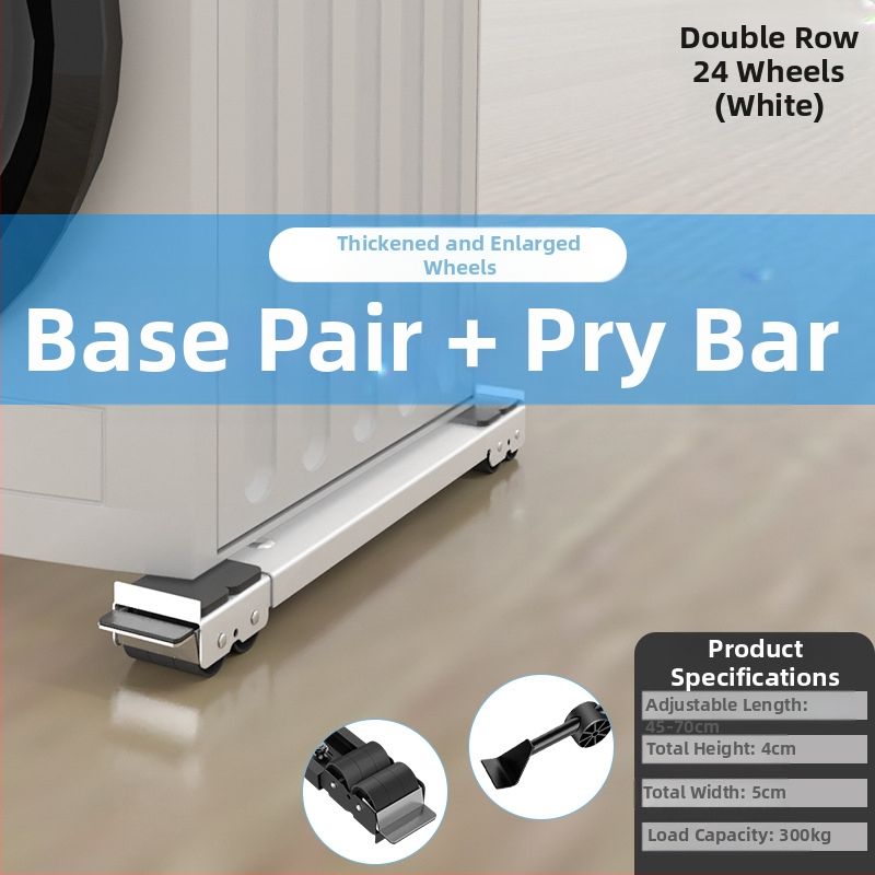 Geležinis pagrindas rėmas skalbimo mašinei ir šaldytuvui su judančiais ratukais, reguliuojamas