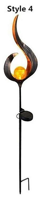 Соларна лампа за тревна площ от ковано желязо с подземен щифт — LED, IP65, 0.6W, 1.2V, 12–16 ч