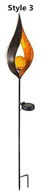 Соларна лампа за тревна площ от ковано желязо с подземен щифт — LED, IP65, 0.6W, 1.2V, 12–16 ч