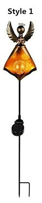 Соларна лампа за тревна площ от ковано желязо с подземен щифт — LED, IP65, 0.6W, 1.2V, 12–16 ч