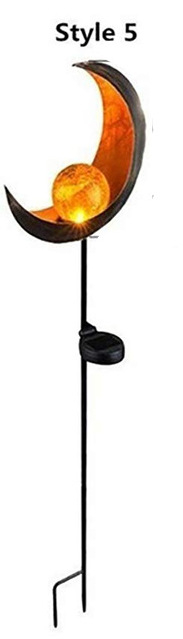 Соларна лампа за тревна площ от ковано желязо с подземен щифт — LED, IP65, 0.6W, 1.2V, 12–16 ч