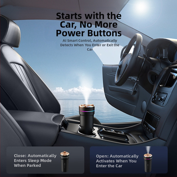 Υγραντήρας αυτοκινήτου με φως περιβάλλοντος, μοντέλο CM-5S, τροφοδοσία USB, δεξαμενή έως 0,5 L, 1 έξοδος ομίχλης, κατάλληλο για χώρους έως 10 τ.μ.