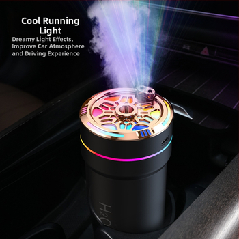 Υγραντήρας αυτοκινήτου με φως περιβάλλοντος, μοντέλο CM-5S, τροφοδοσία USB, δεξαμενή έως 0,5 L, 1 έξοδος ομίχλης, κατάλληλο για χώρους έως 10 τ.μ.