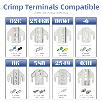 SN serijos krimpavimo replės, terminalų žandikauliai, geležies-nikelio lydinys, svoris 0,02