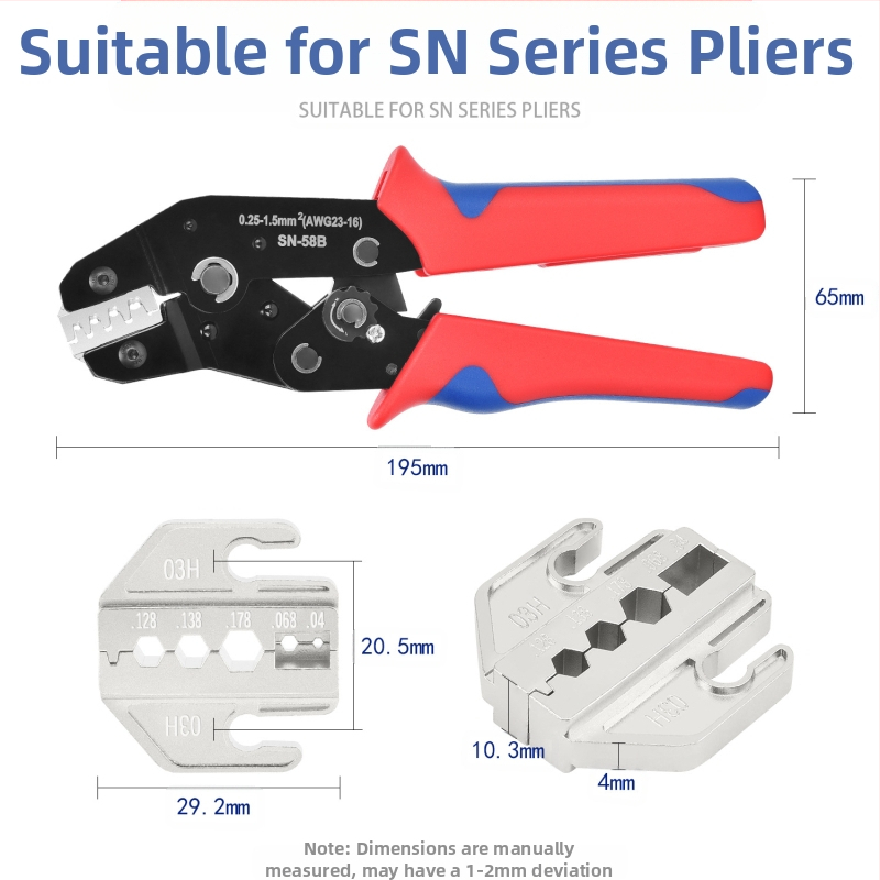 SN серия кримпинг клещи, зъби за терминали, железно-никелова сплав, тегло 0.02
