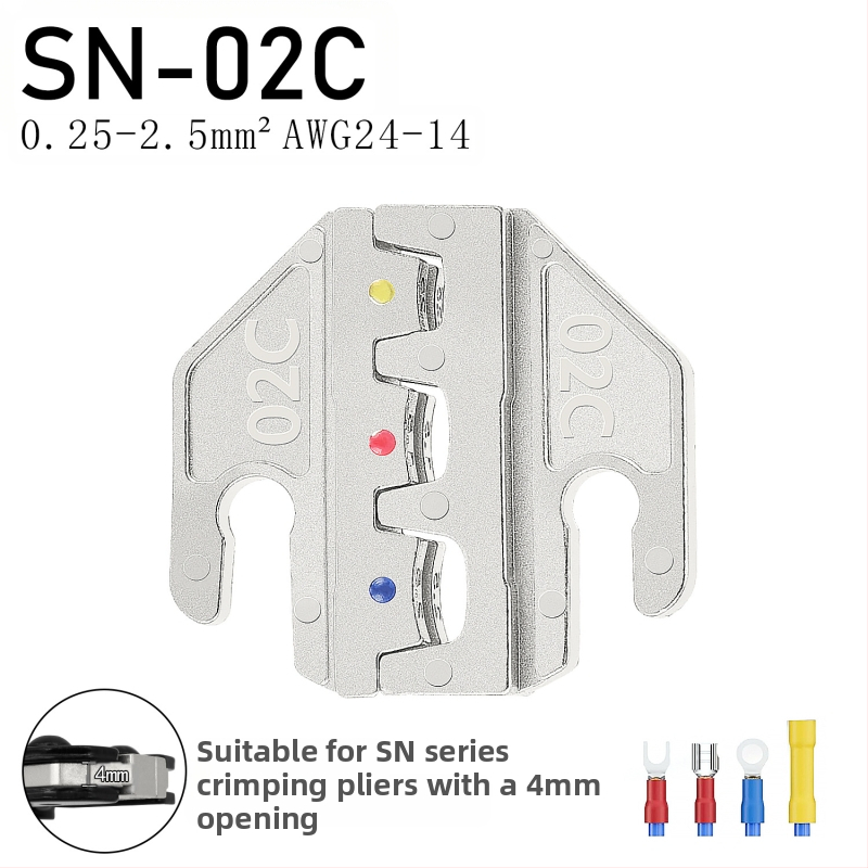 SN serijos krimpavimo replės, terminalų žandikauliai, geležies-nikelio lydinys, svoris 0,02