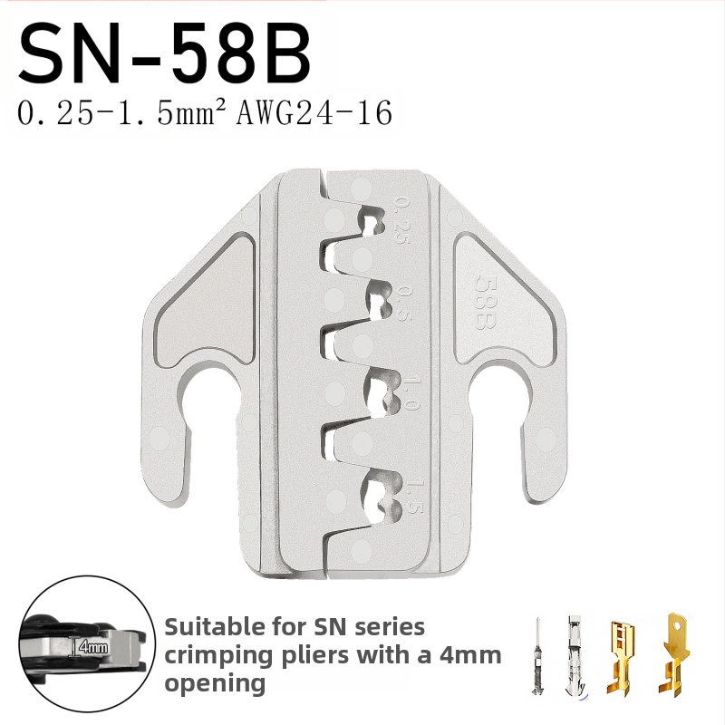 SN serijos krimpavimo replės, terminalų žandikauliai, geležies-nikelio lydinys, svoris 0,02