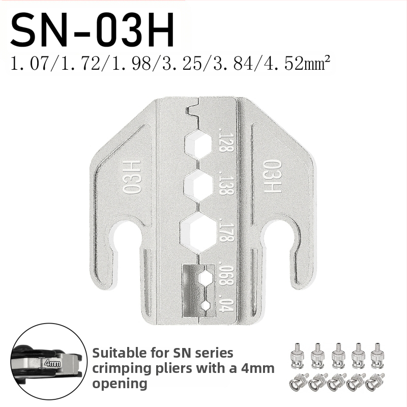 SN serijos krimpavimo replės, terminalų žandikauliai, geležies-nikelio lydinys, svoris 0,02