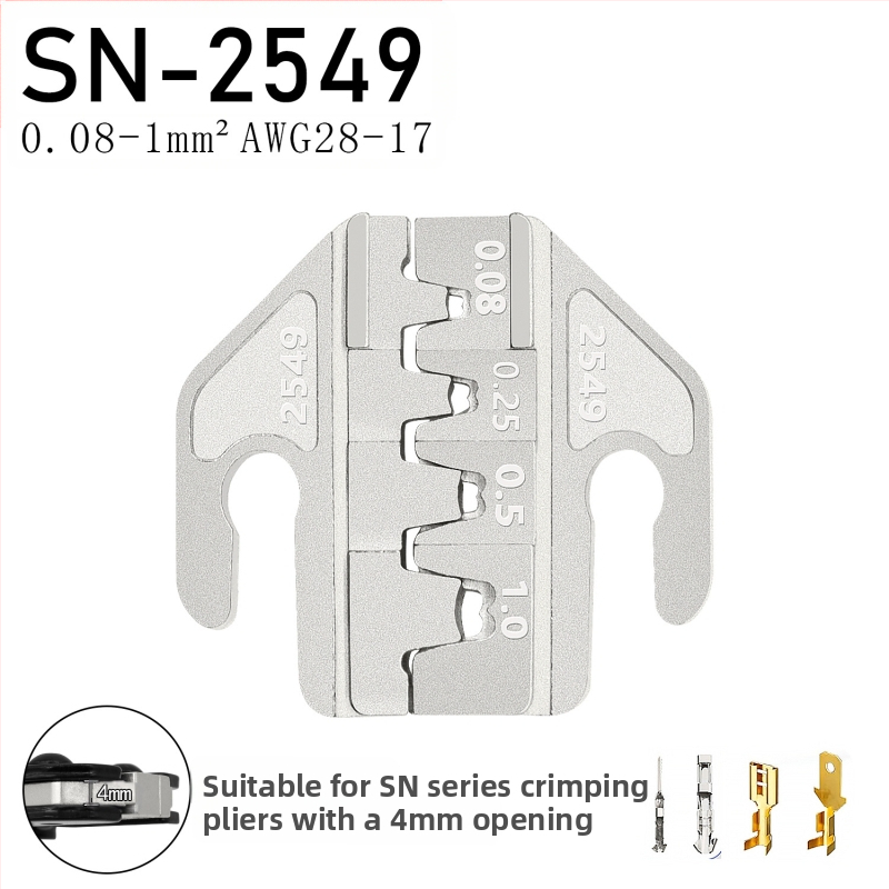 SN serijos krimpavimo replės, terminalų žandikauliai, geležies-nikelio lydinys, svoris 0,02