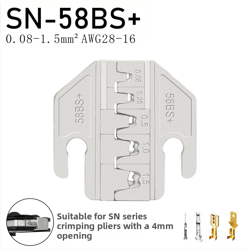 SN serijos krimpavimo replės, terminalų žandikauliai, geležies-nikelio lydinys, svoris 0,02