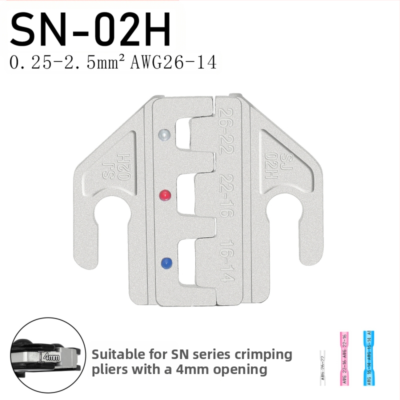 SN serijos krimpavimo replės, terminalų žandikauliai, geležies-nikelio lydinys, svoris 0,02
