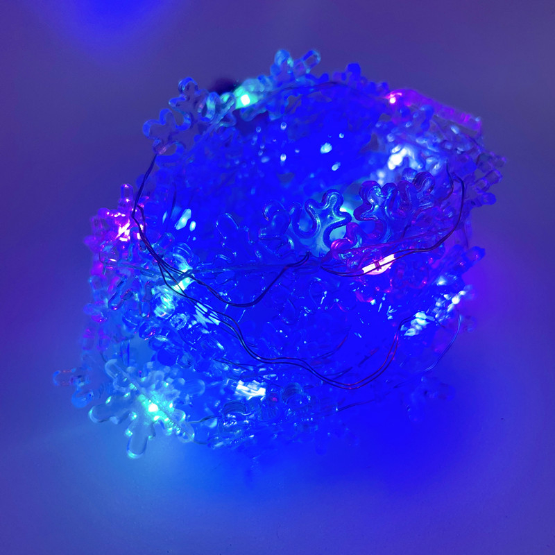 Rézdrótos LED-füzér, 20 LED, IP43, 1500 lm, gombos akkumulátorról működik, elektronikus lámpasorozat