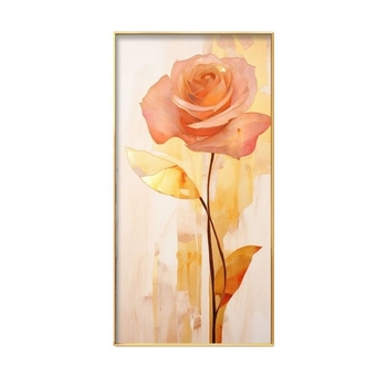 Две рамки: флорална маслена картина върху платно с алуминиева рамка; модерен минималистичен стил, подходяща за всекидневна, спалня, кабинет, антре и търговски пространства