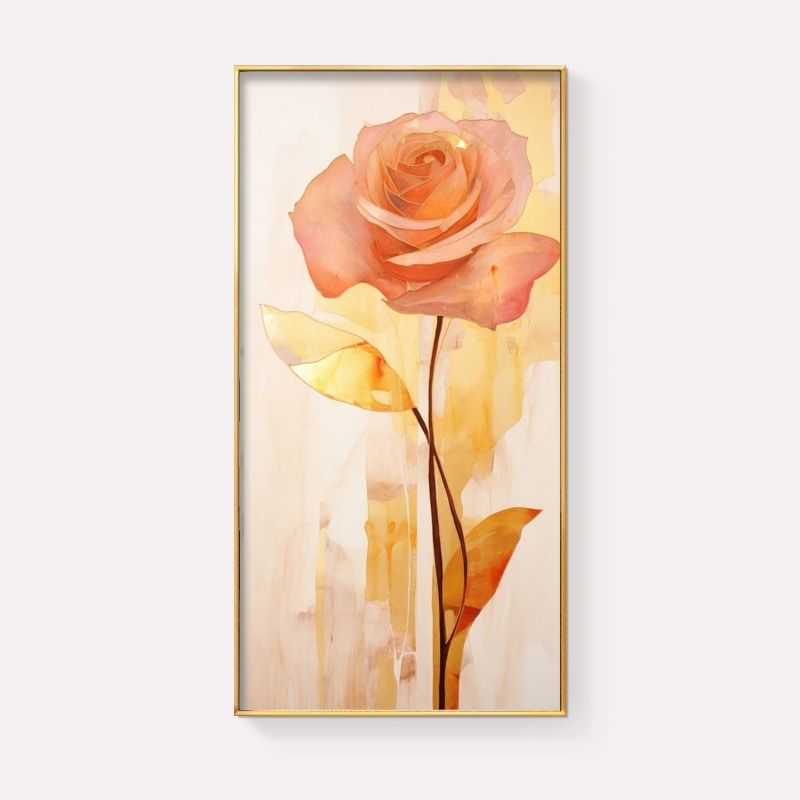 Две рамки: флорална маслена картина върху платно с алуминиева рамка; модерен минималистичен стил, подходяща за всекидневна, спалня, кабинет, антре и търговски пространства