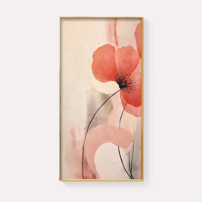 Две рамки: флорална маслена картина върху платно с алуминиева рамка; модерен минималистичен стил, подходяща за всекидневна, спалня, кабинет, антре и търговски пространства