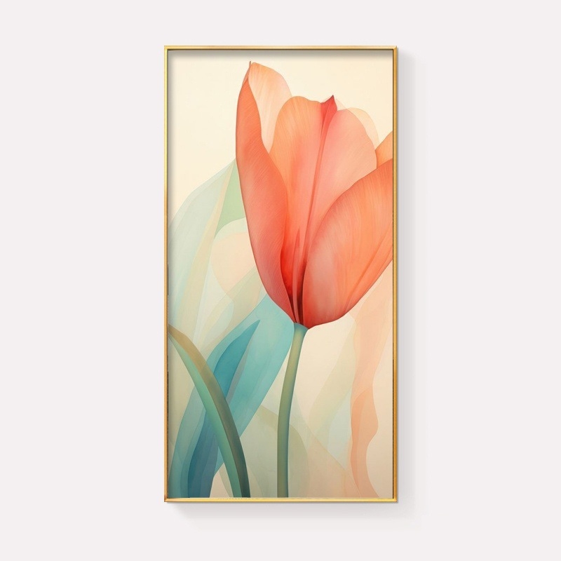 Две рамки: флорална маслена картина върху платно с алуминиева рамка; модерен минималистичен стил, подходяща за всекидневна, спалня, кабинет, антре и търговски пространства