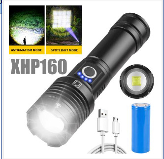 P70 LED svjetiljka, punjiva, aluminijsko tijelo, 2400mAh, 5W, domet 200–500 m
