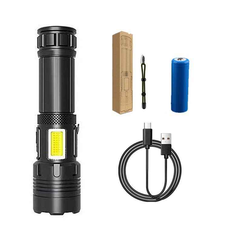 P70 LED svjetiljka, punjiva, aluminijsko tijelo, 2400mAh, 5W, domet 200–500 m