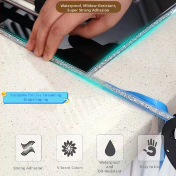 PVC αυτοκόλλητο τοίχου για κουζίνα και μπάνιο – αντιμουχλικό, αδιάβροχο, αυτοκόλλητο, διακοσμητική γραμμή