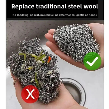 Μεταλλική βούρτσα καθαρισμού με σύρμα για κατσαρόλες, ανθεκτική σε υψηλές θερμοκρασίες, κατάλληλη για κουζίνα