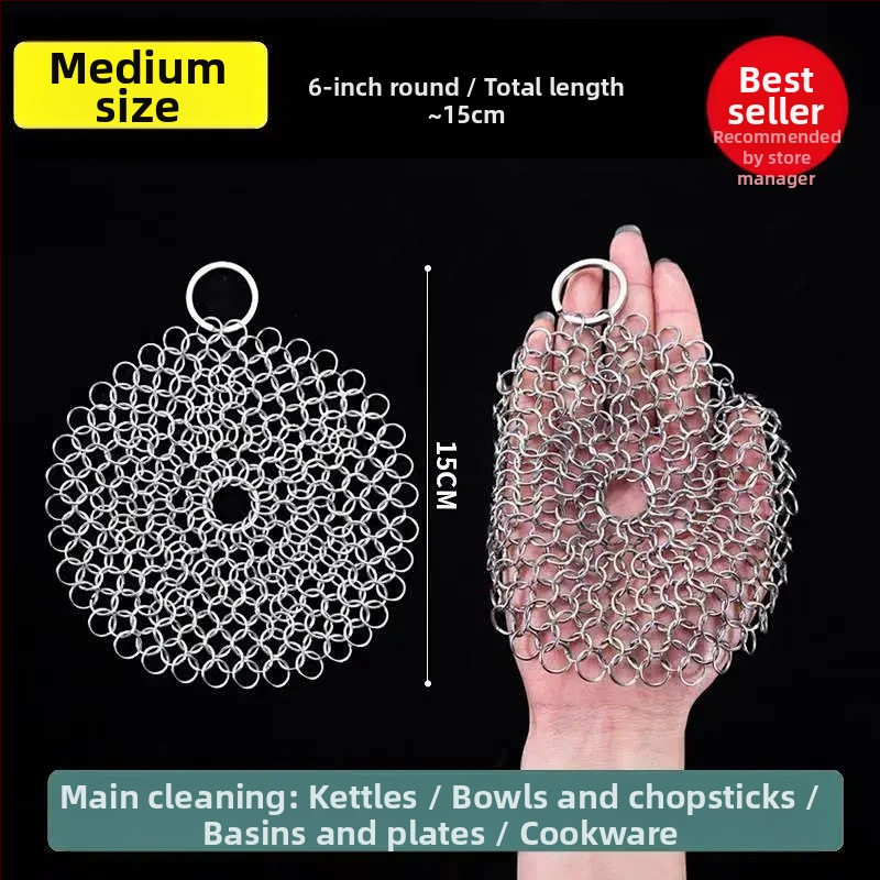 Μεταλλική βούρτσα καθαρισμού με σύρμα για κατσαρόλες, ανθεκτική σε υψηλές θερμοκρασίες, κατάλληλη για κουζίνα