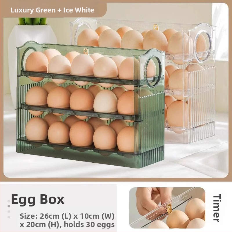 Kiaušinių laikymo dėžė šaldytuvui, skaidri, maisto kokybės plastikas, su šoninėmis durimis