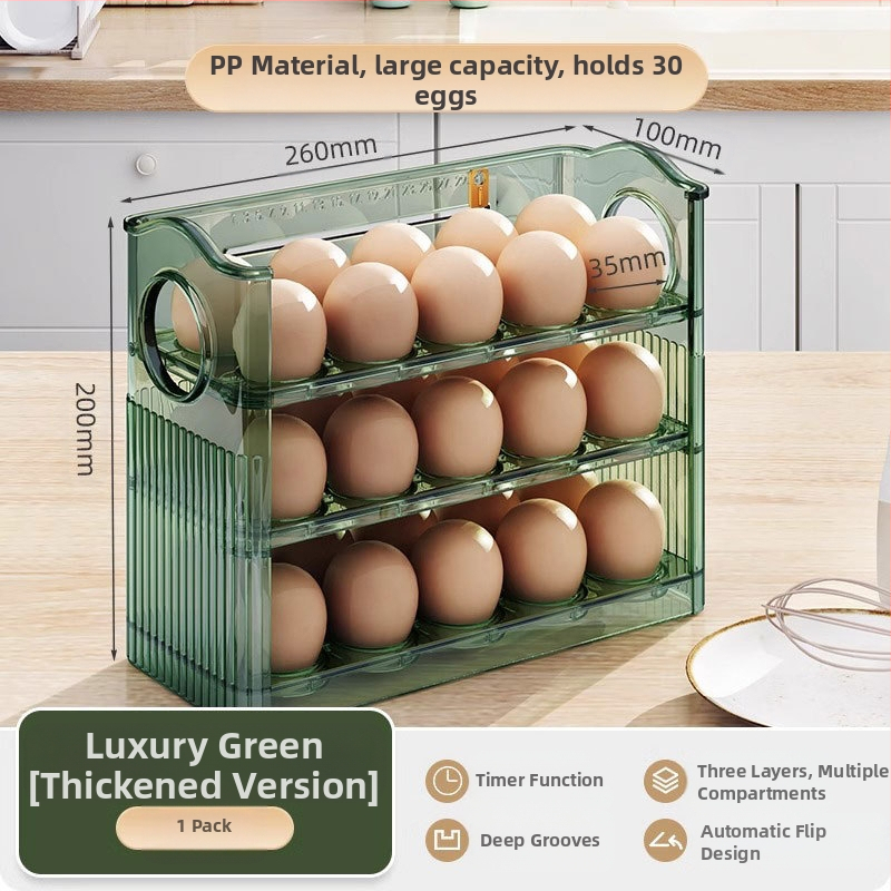 Kiaušinių laikymo dėžė šaldytuvui, skaidri, maisto kokybės plastikas, su šoninėmis durimis
