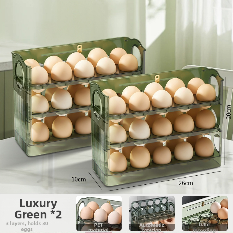 Kiaušinių laikymo dėžė šaldytuvui, skaidri, maisto kokybės plastikas, su šoninėmis durimis