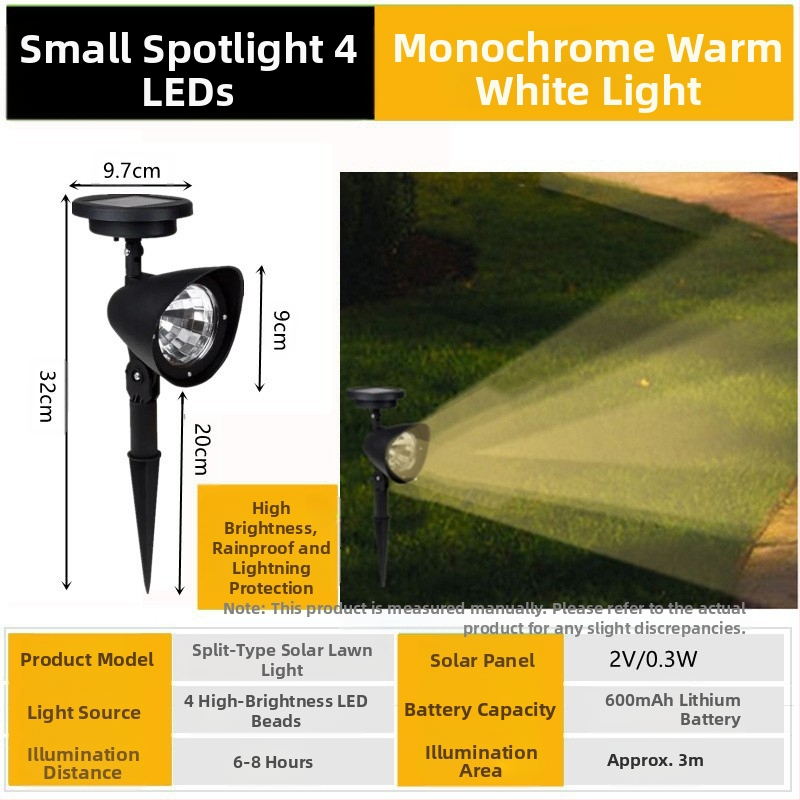 Saulės energijos kraštovaizdžio apšvietimas su išmaniuoju jungikliu, IP65 atsparus vandeniui, 6-10W, LED karoliukai iš aokeni