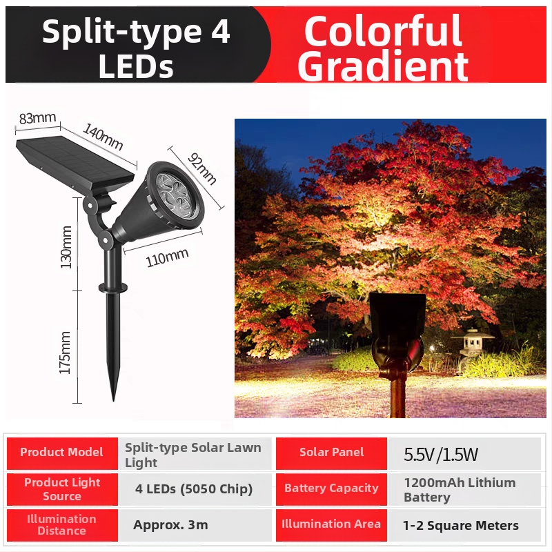 Saulės energijos kraštovaizdžio apšvietimas su išmaniuoju jungikliu, IP65 atsparus vandeniui, 6-10W, LED karoliukai iš aokeni