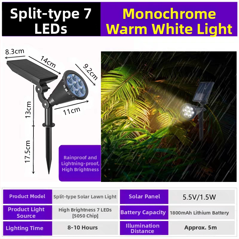 Saulės energijos kraštovaizdžio apšvietimas su išmaniuoju jungikliu, IP65 atsparus vandeniui, 6-10W, LED karoliukai iš aokeni