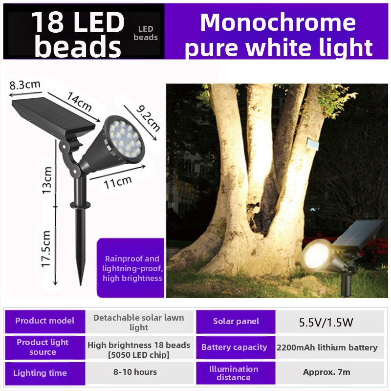 Saulės energijos kraštovaizdžio apšvietimas su išmaniuoju jungikliu, IP65 atsparus vandeniui, 6-10W, LED karoliukai iš aokeni