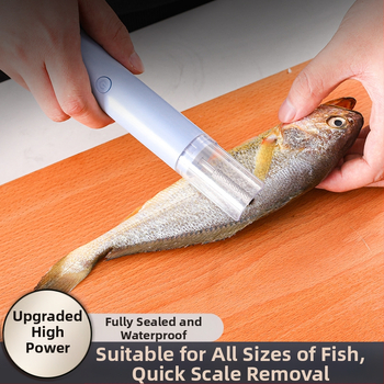 Elektrinis žuvų odelių šalinimo įrankis virtuvėje, automatinis, multifunkcinis, ABS + nerūdijantis plienas, 2023 išleidimas, logotipo spausdinimas galima