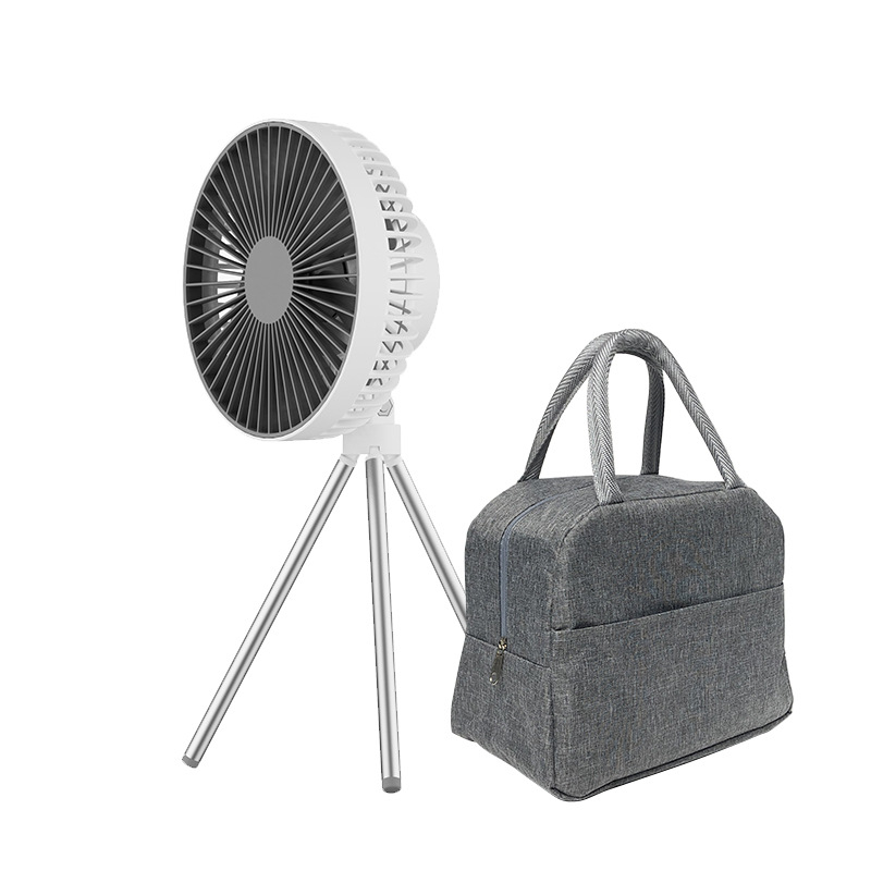 3 lábú USB ventilátor beépített 6000mAh akkumulátorral és éjjeli fénnyel – brushless motor, 3 sebesség, USB táplálás