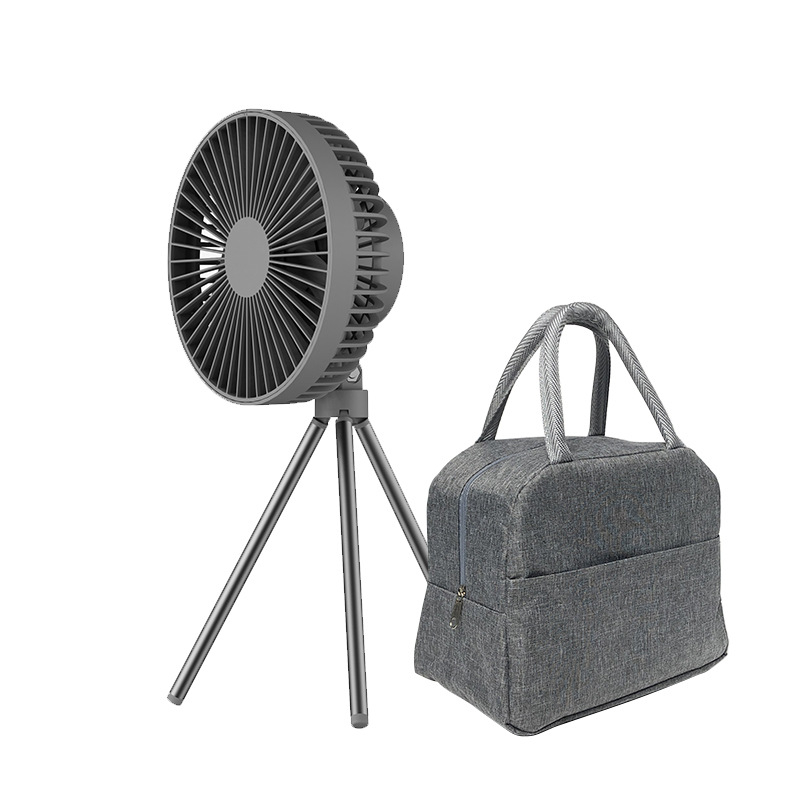 3 lábú USB ventilátor beépített 6000mAh akkumulátorral és éjjeli fénnyel – brushless motor, 3 sebesség, USB táplálás