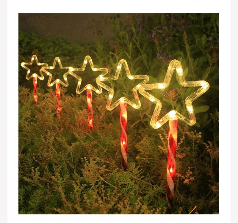 Candy Cane lauko saulės lemputė vejai ir sodui - IP65, 5000 lm, ≤36 V, baterija ir saulės energija