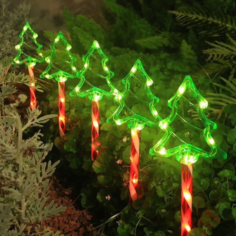 Candy Cane āra LED lukturis zālienam un dārzam - IP65, 5000 lm, ≤36 V, akumulatora un saules enerģija