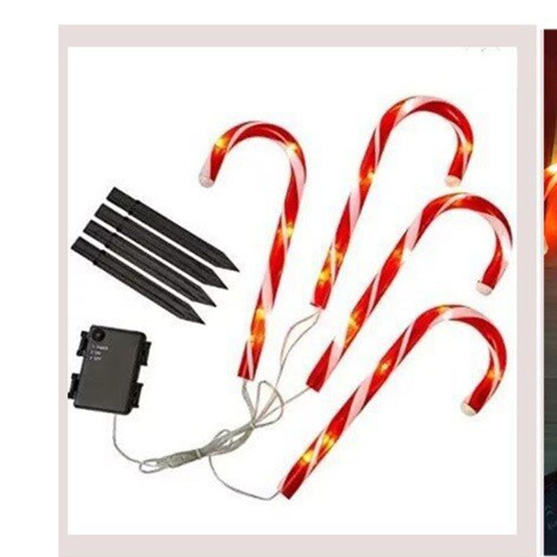 Candy Cane lauko saulės lemputė vejai ir sodui - IP65, 5000 lm, ≤36 V, baterija ir saulės energija