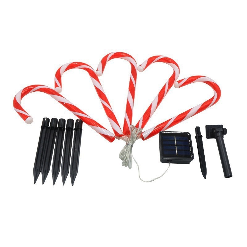 Candy Cane lauko saulės lemputė vejai ir sodui - IP65, 5000 lm, ≤36 V, baterija ir saulės energija